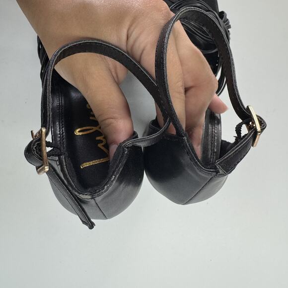Lulus Shoes Womens Size 8 Black Sivan‎ Platform Strappy Block Heel Evening Party - Picture 8 of 10